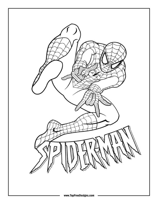 Free Spiderman Coloring Pages TopFreeDesigns
