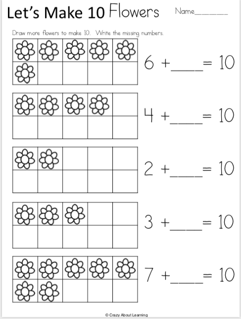 kindergarten math addition worksheets