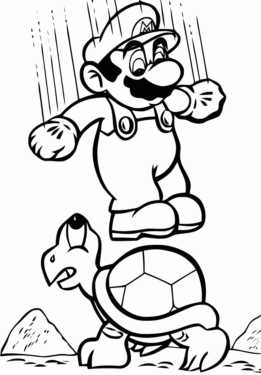 Free Super Mario Brothers Coloring Pages Printable Super Mario Bros 