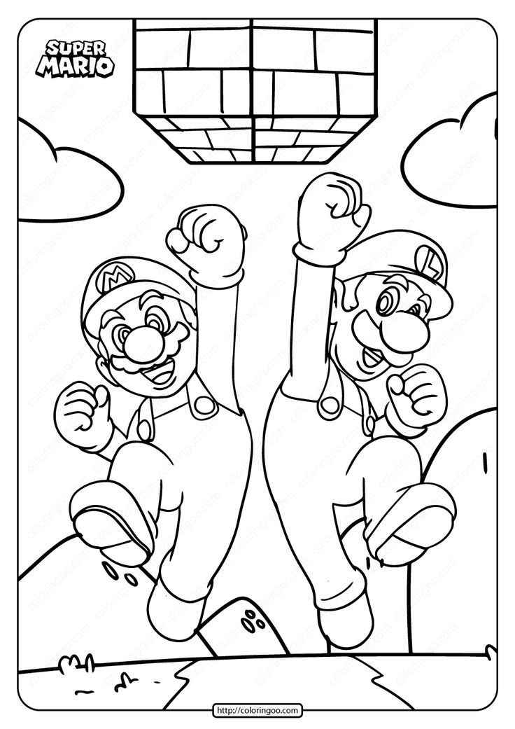 free super mario brothers coloring pages
