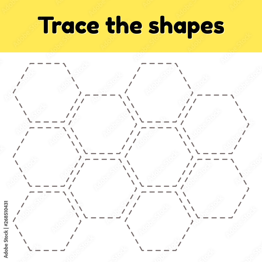 FREE Trace And Count Hexagon Shapes MyTeachingStation 