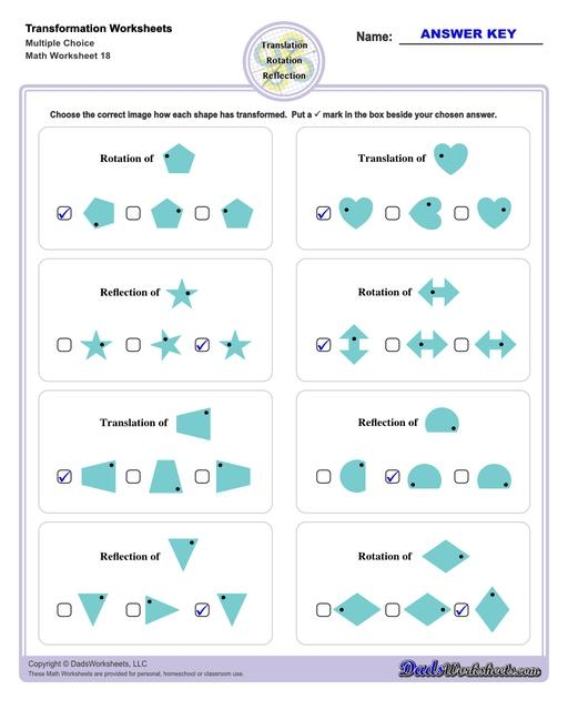 Free Translation Reflection Rotation Worksheet Download Free 