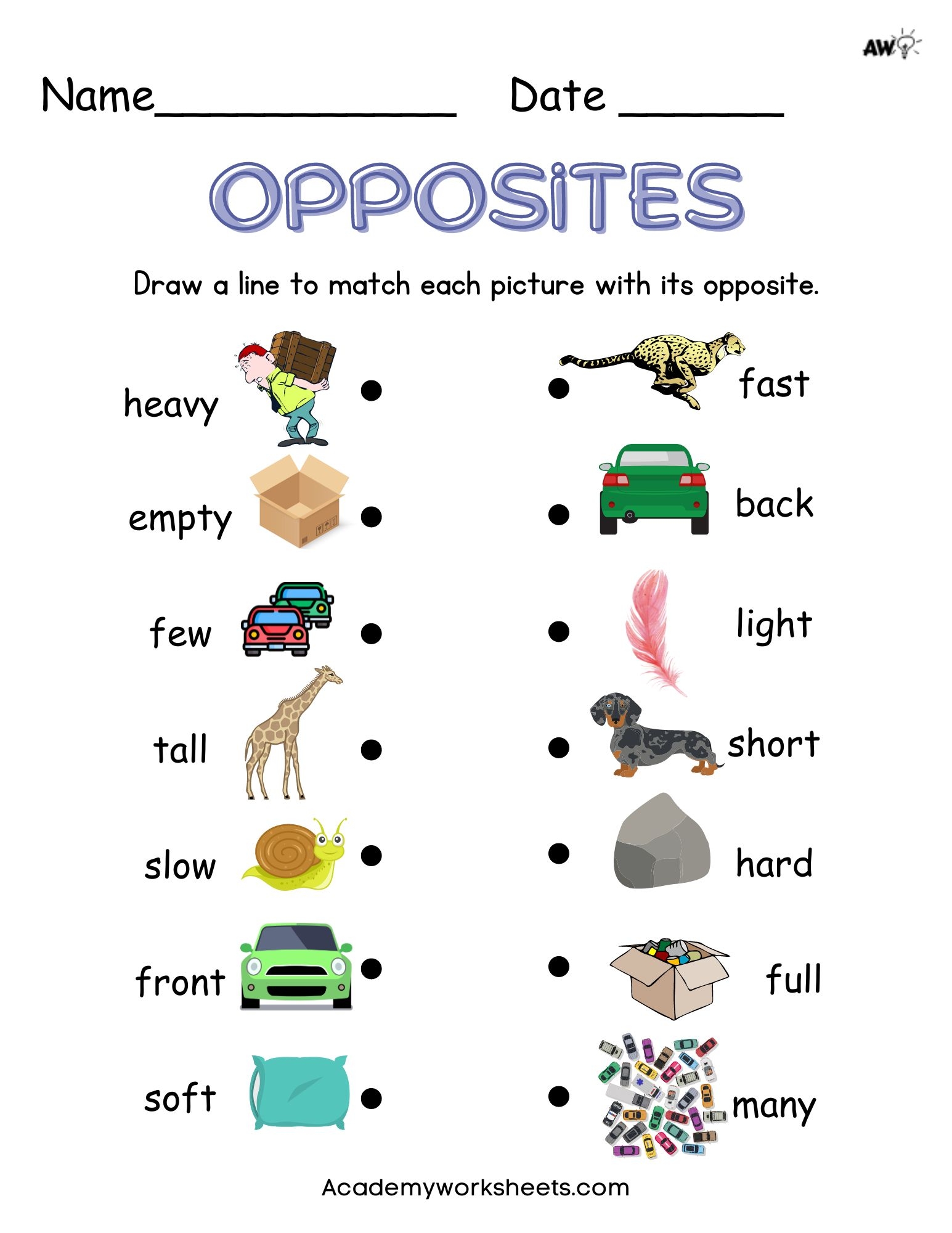 Free Understanding Opposites Preschool Worksheets Worksheets Library
