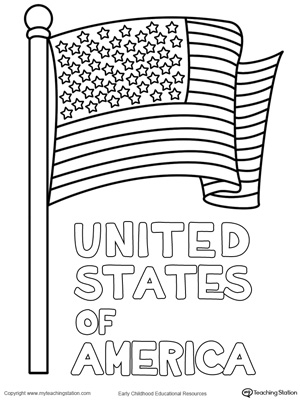 United States Of America Flag Coloring Page