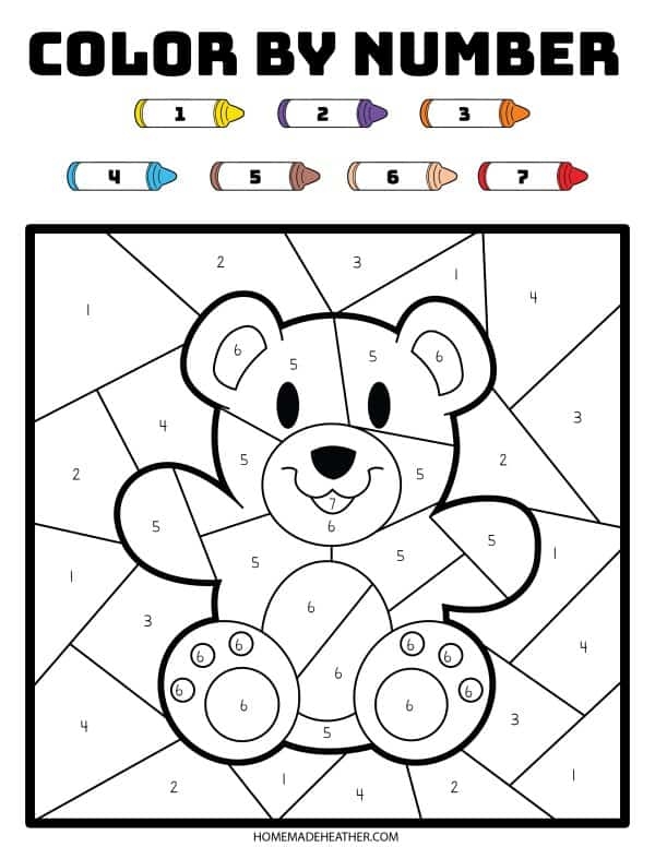 Free Valentine Color By Number Printables Homemade Heather