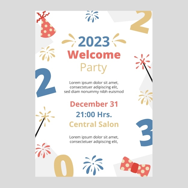 Free Vector Flat New Years Eve Invitation Template