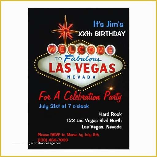 Free Vegas Themed Invitation Templates Of Birthday Party Las Vegas 