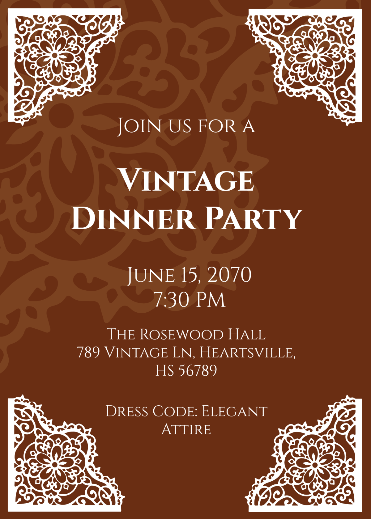 Free Vintage Lace Invitation Template To Edit Online