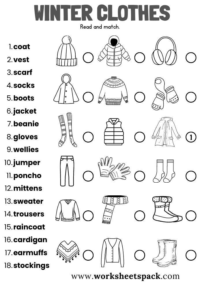Free Winter Clothes Printable Worksheet Download Free Winter Clothes 