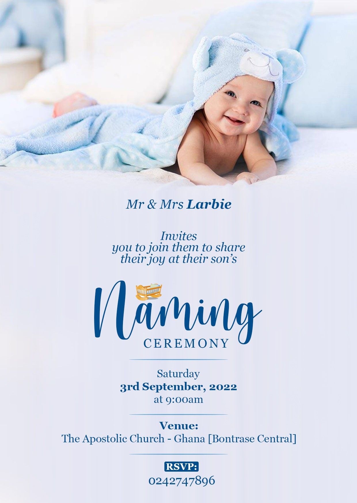 Free Wonderful Baby Naming Ceremony Invitation Card 46 OFF