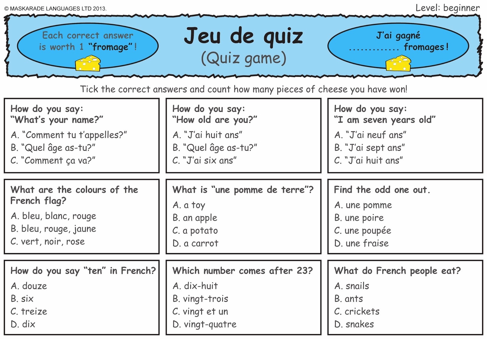 French Language Worksheets For Beginners Language Worksheets