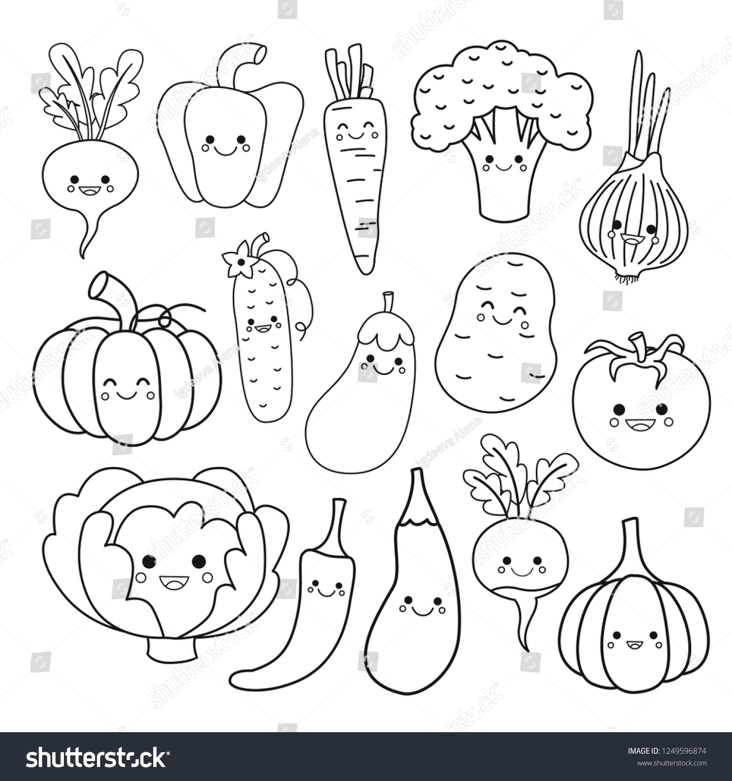printable pictures of vegetables to color