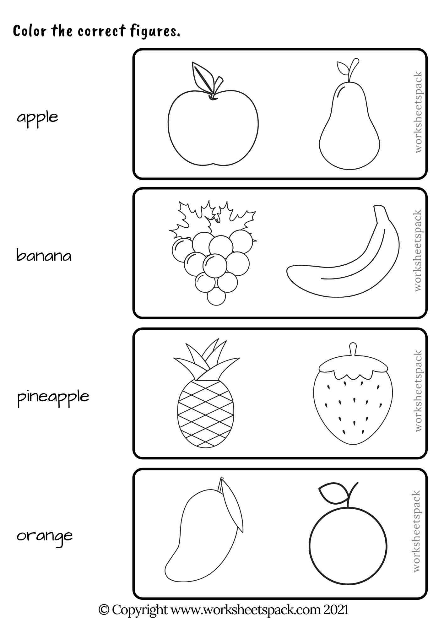 Fruits Activities For Preschoolers Printable And Online Worksheets 