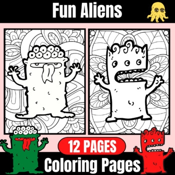 Fun Aliens Coloring Pages Aliens Mindfulness Mandala Coloring Sheets