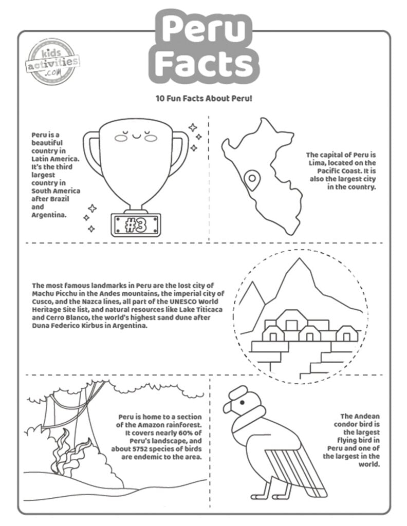 Fun Facts About Peru Coloring Pages Kids Activities Blog 48 OFF