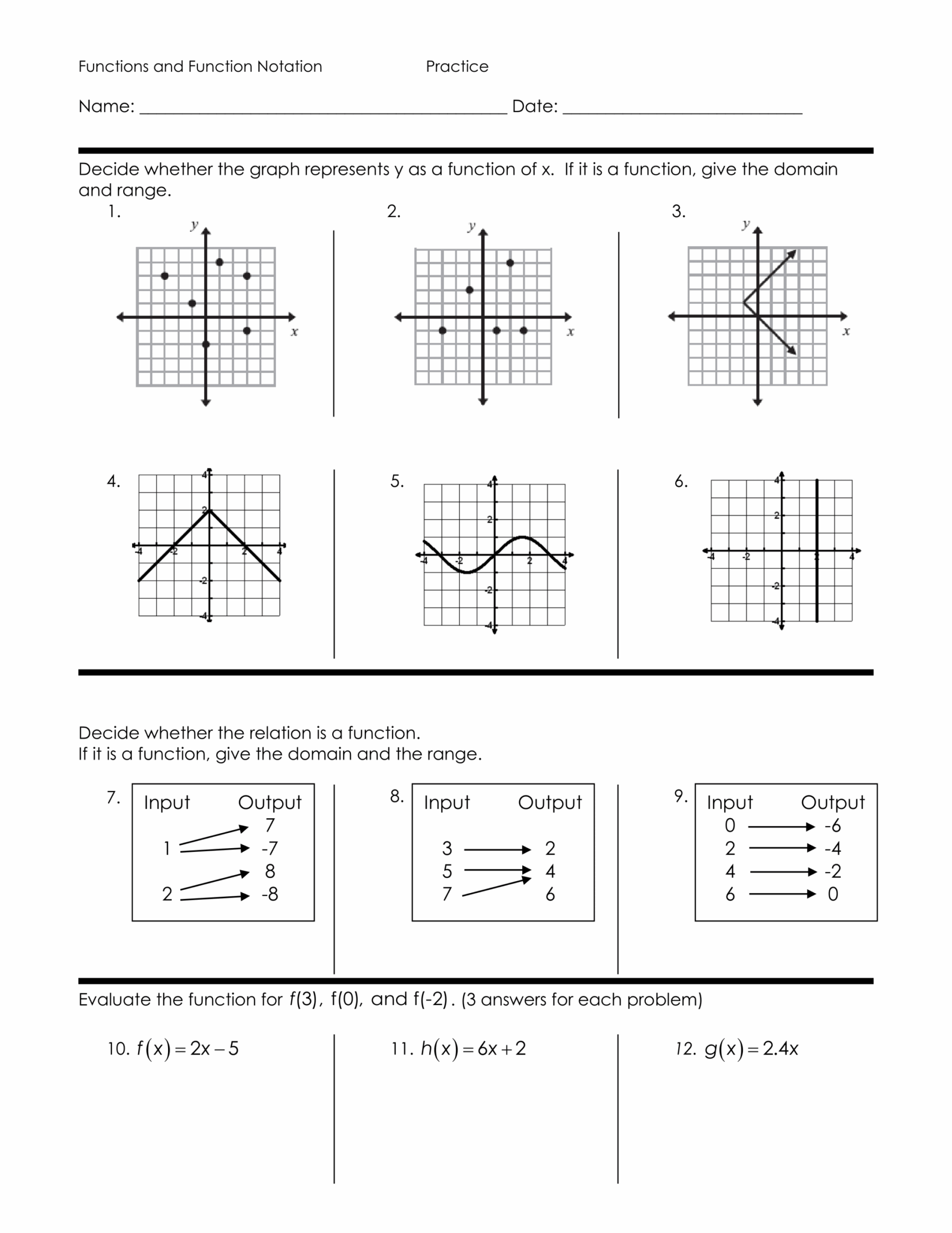 Function Notation Practice Worksheet Answers Martin Lindelof