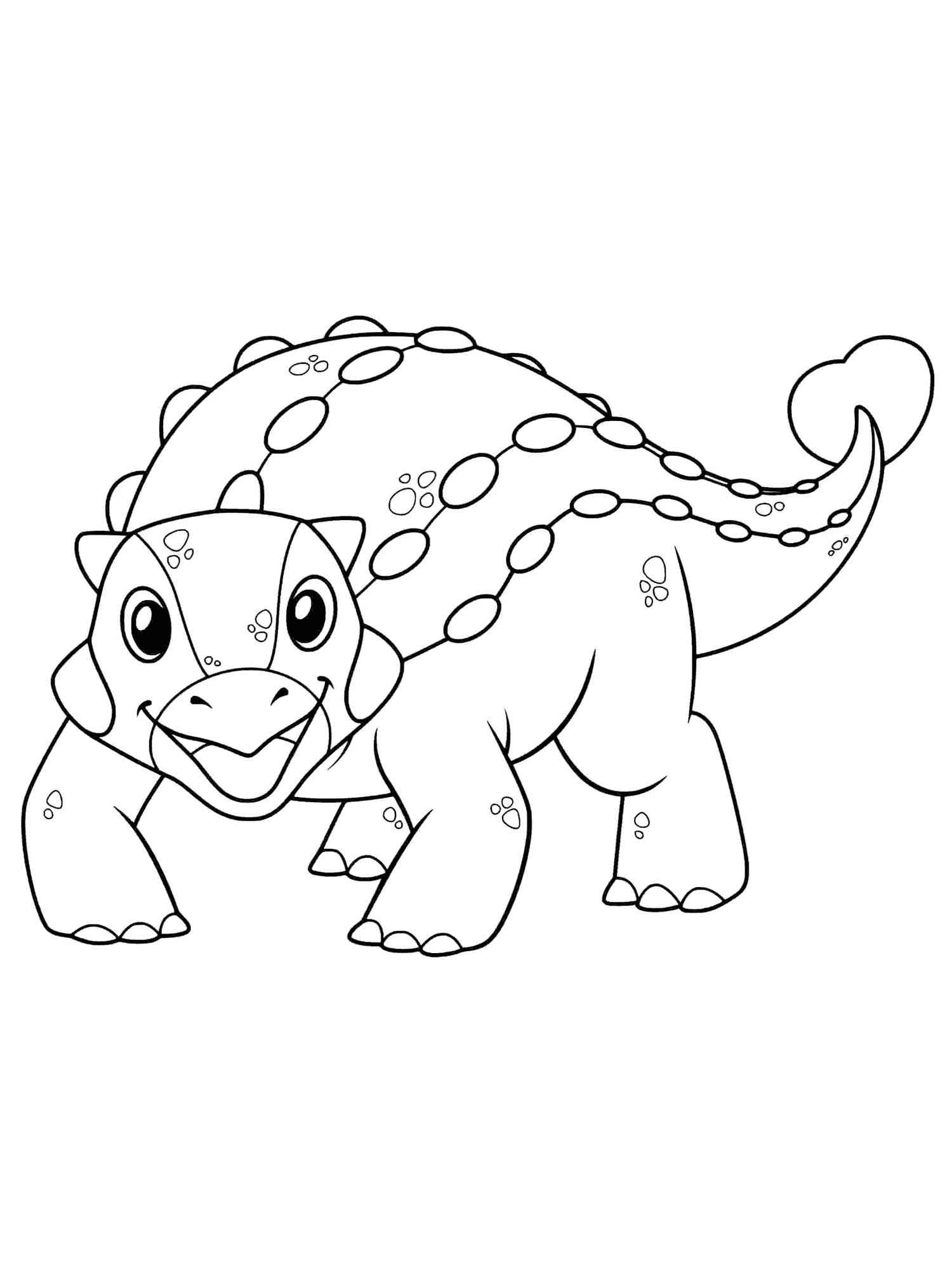Funny Ankylosaurus Coloring Page