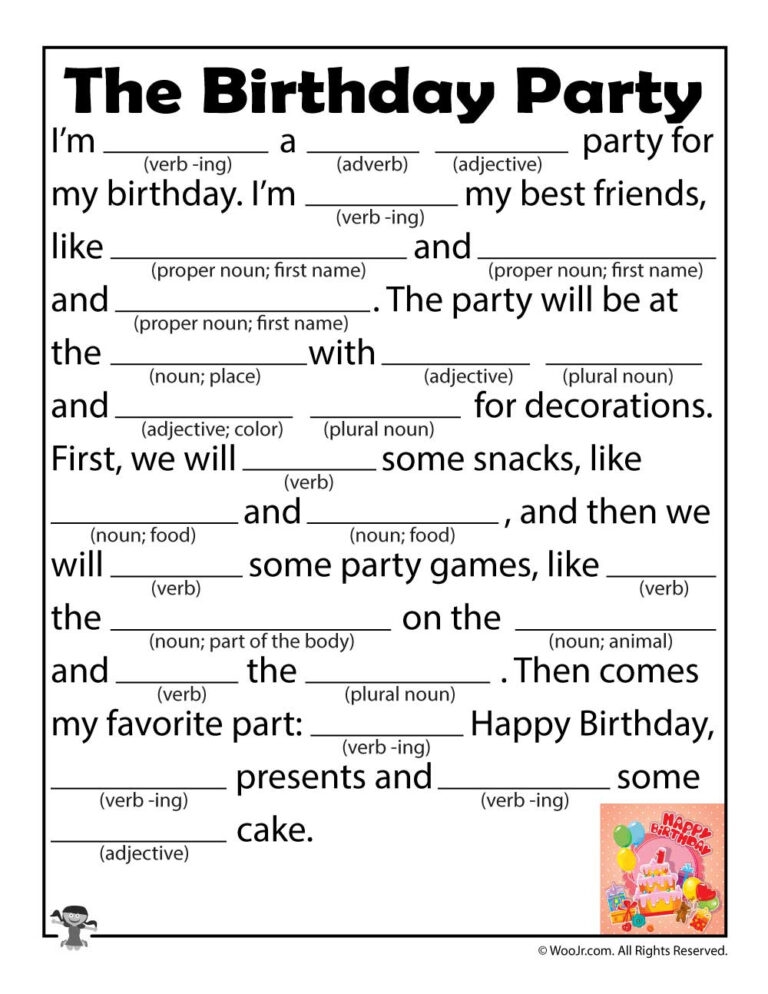 mad libs worksheets