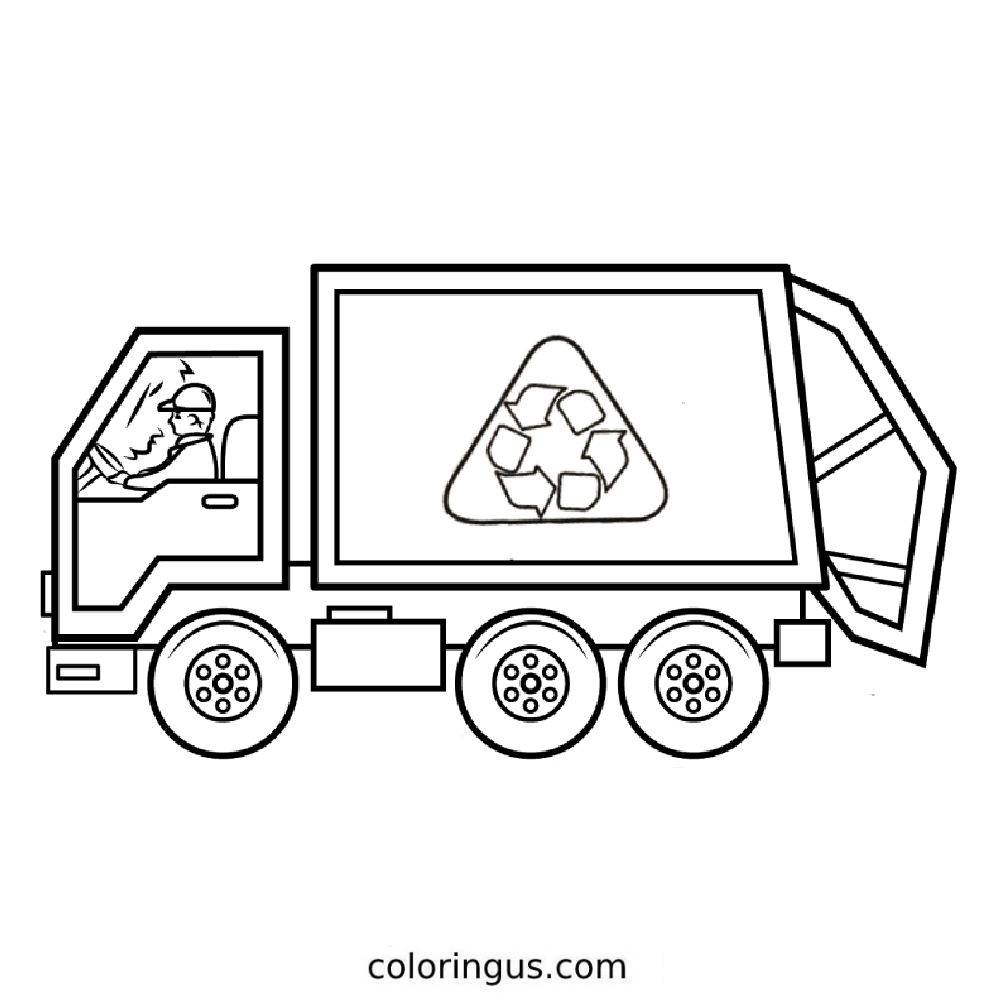 Garbage Truck Coloring Pages Free Printable PDF 