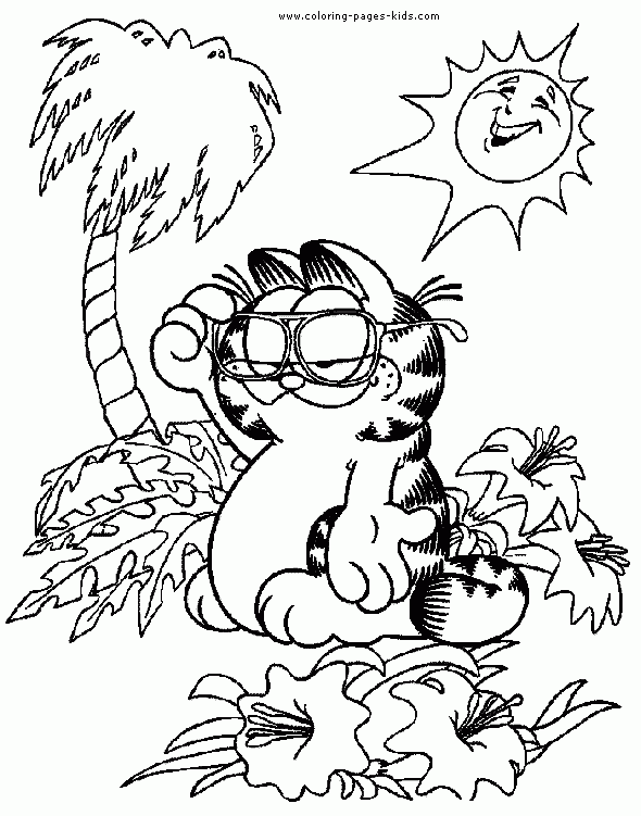 Garfield Color Page Cartoon Color Pages Printable Cartoon Coloring 