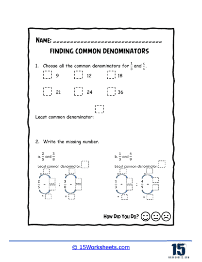 GCF LCM And LCD Worksheets Bundle Worksheets Library