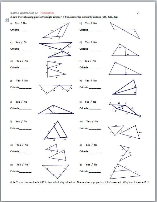 Geometry Fun Worksheets For High School