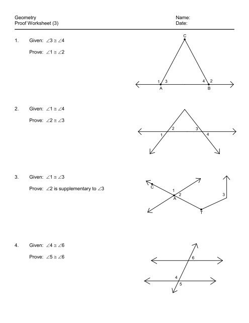 Geometry Proof Writing Worksheet 2 Worksheets Library