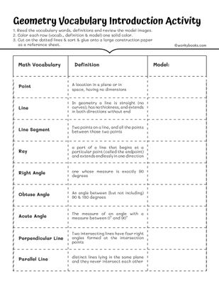 geometry vocabulary worksheet