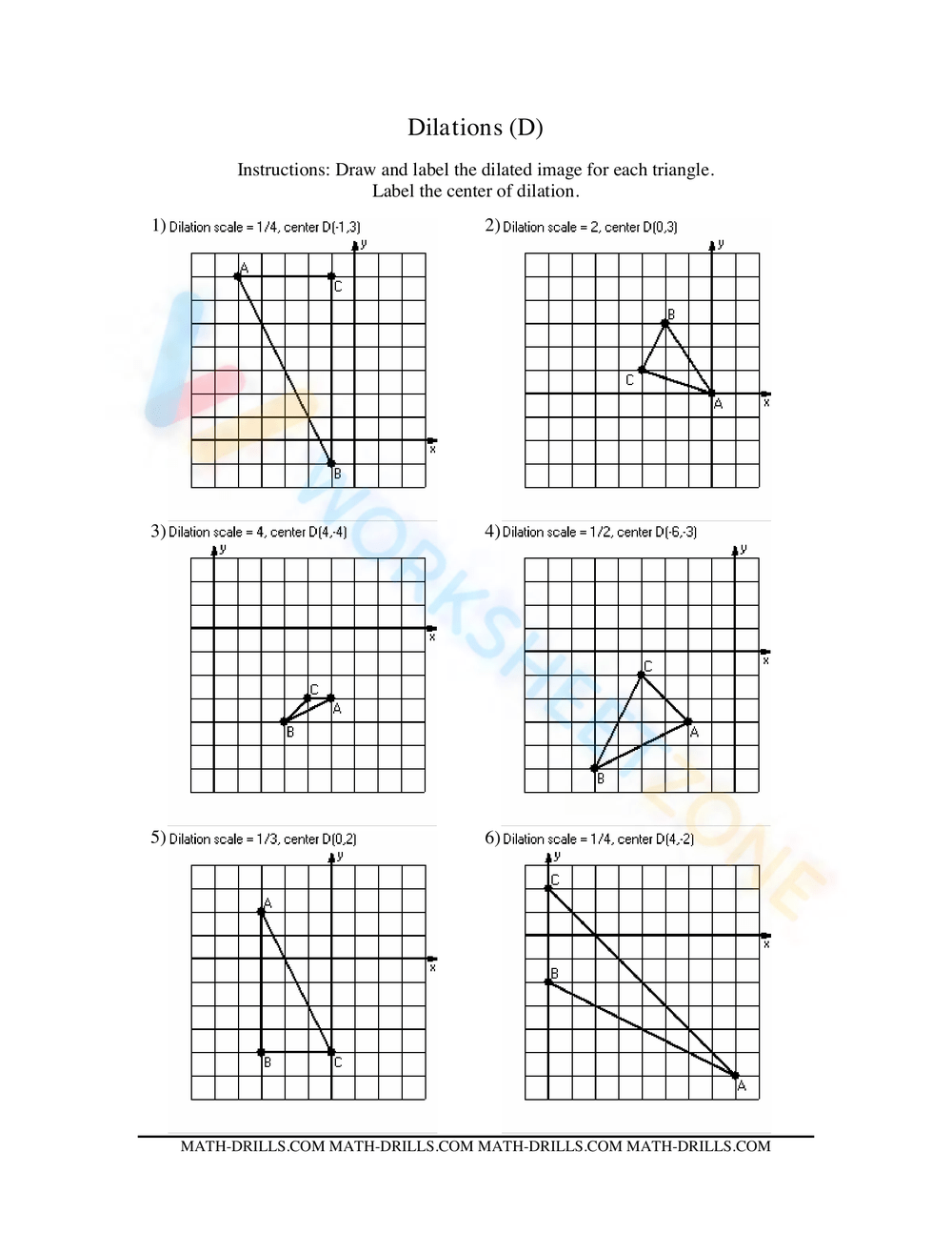 Geometry Worksheet Dilations Worksheet Worksheets Library