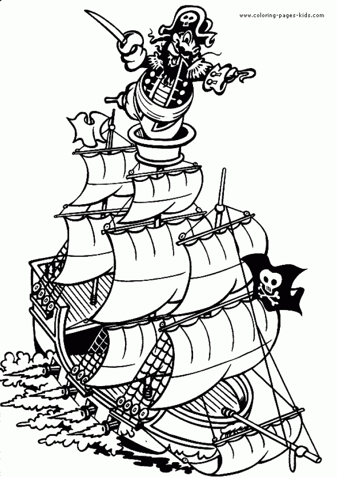 free pirate ship coloring pages