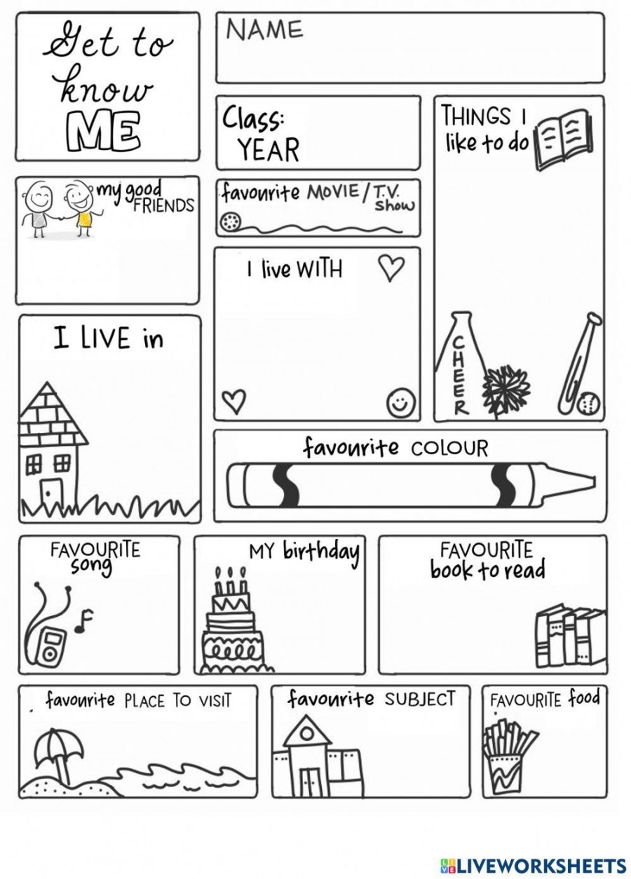 Get To Know Me Worksheet Printable PDF Template