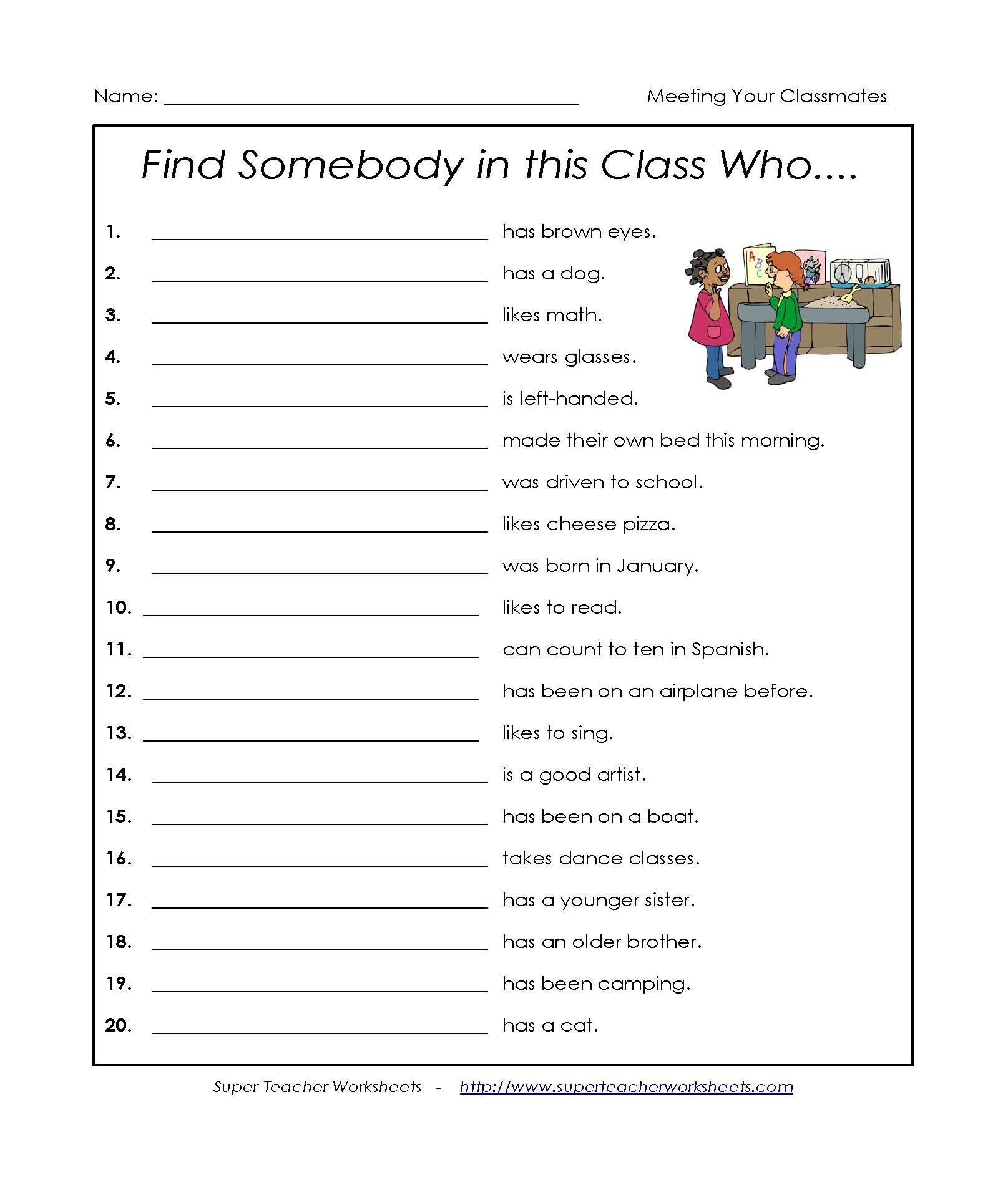 Get To Know You Worksheets Printable PDF Template