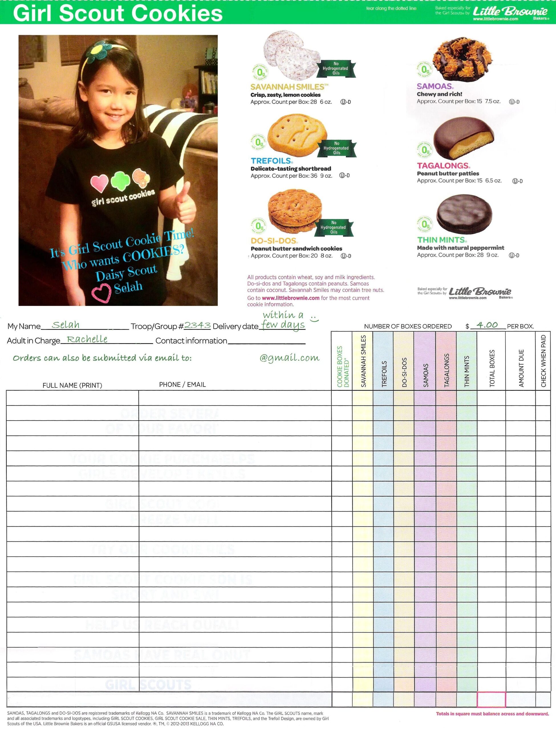 Girl Scout Cookies 2024 Order Form Printable Blank Hanny Goldarina