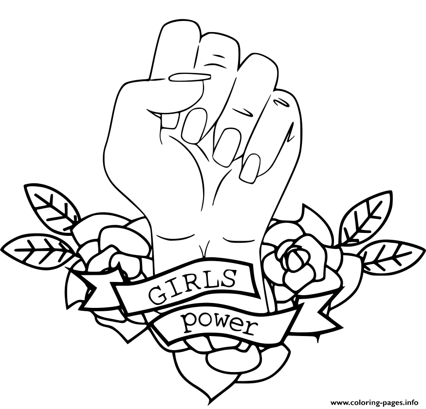 Girls Power Resist Coloring Page Printable