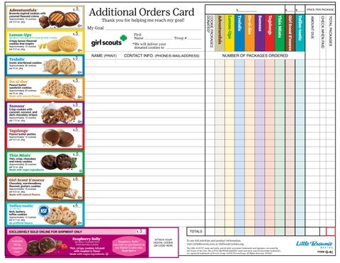 2017 ohio girl scout cookies order card printable
