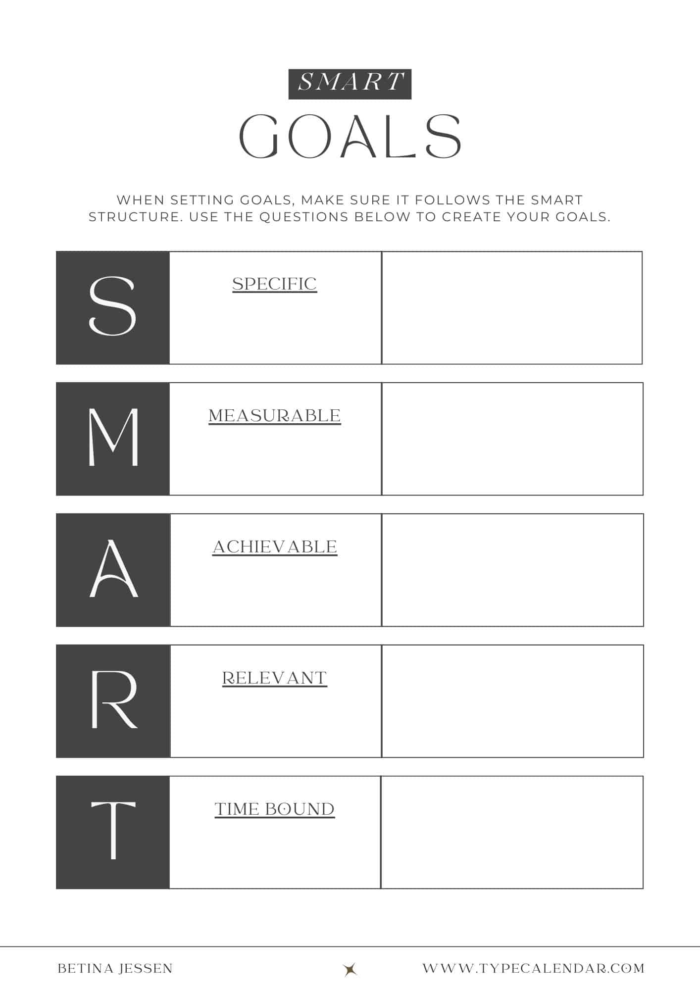 Goals For 2025 Worksheet Printable Mia P Paulsen