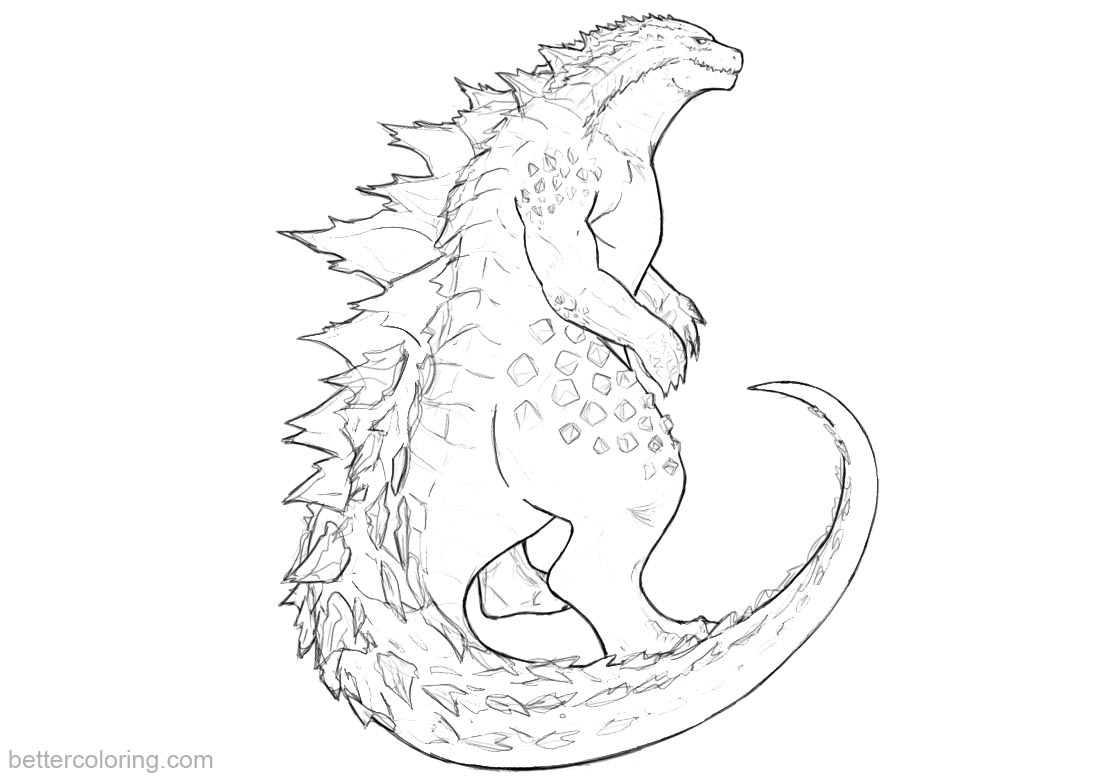 Godzilla Coloring Pages Fanart Free Printable Coloring Pages