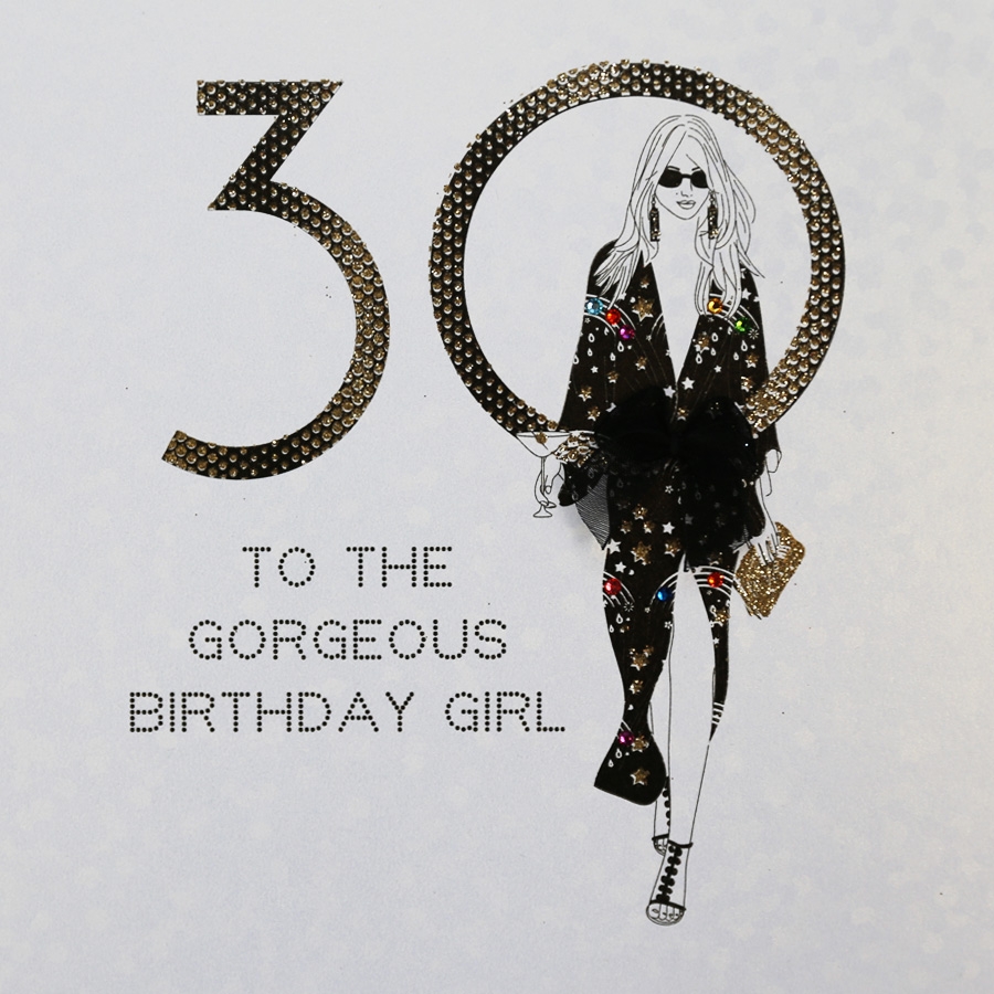 Gorgeous Birthday Girl Handmade 30th Birthday Card AG13 Tilt Art