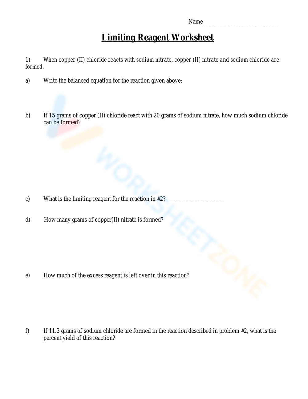 Grade 12 Limiting Reactant Worksheets 2024 Worksheets Library