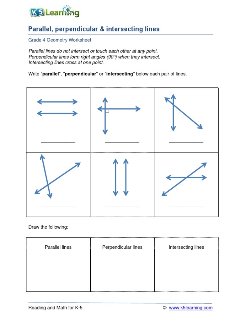 parallel and perpendicular lines worksheet pdf