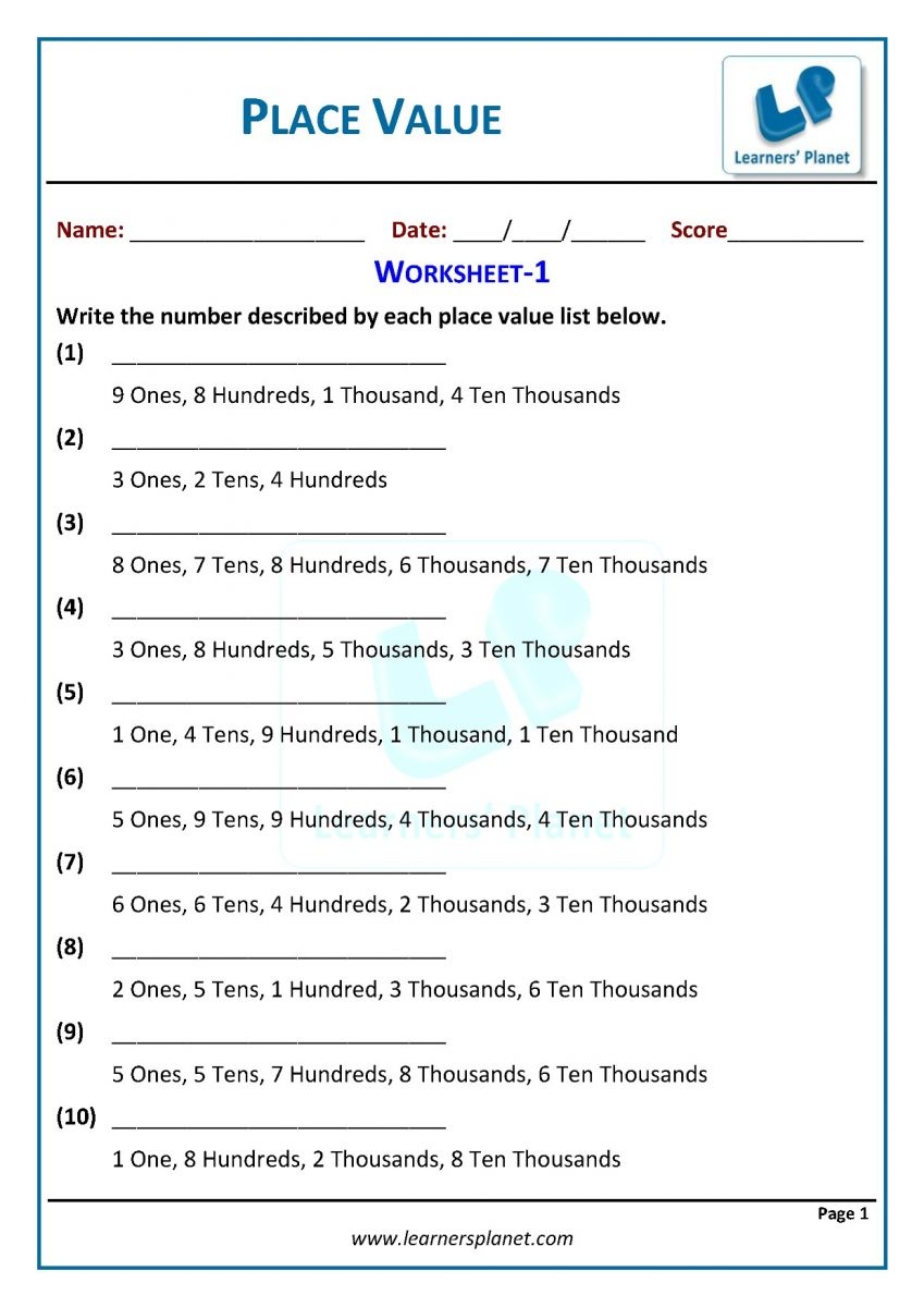 Grade 3 Place Value Worksheets Maths