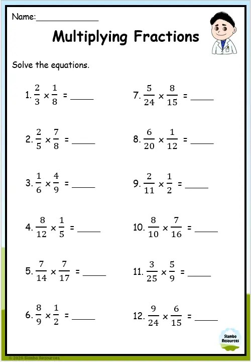 multiplying worksheets