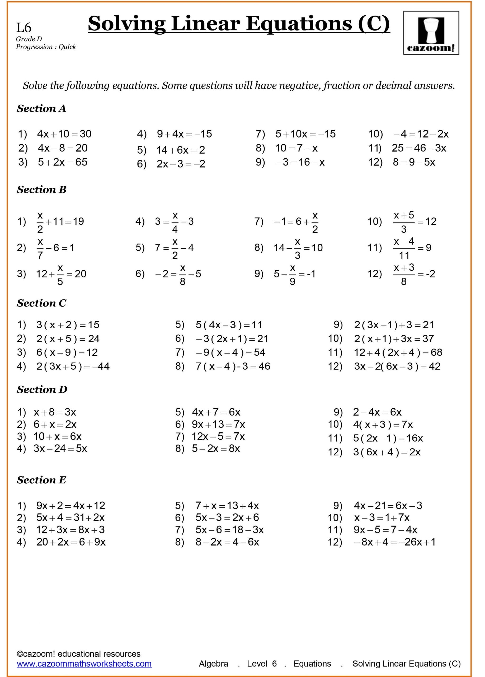 Grade 9 Math Worksheets With Answers Free Printable
