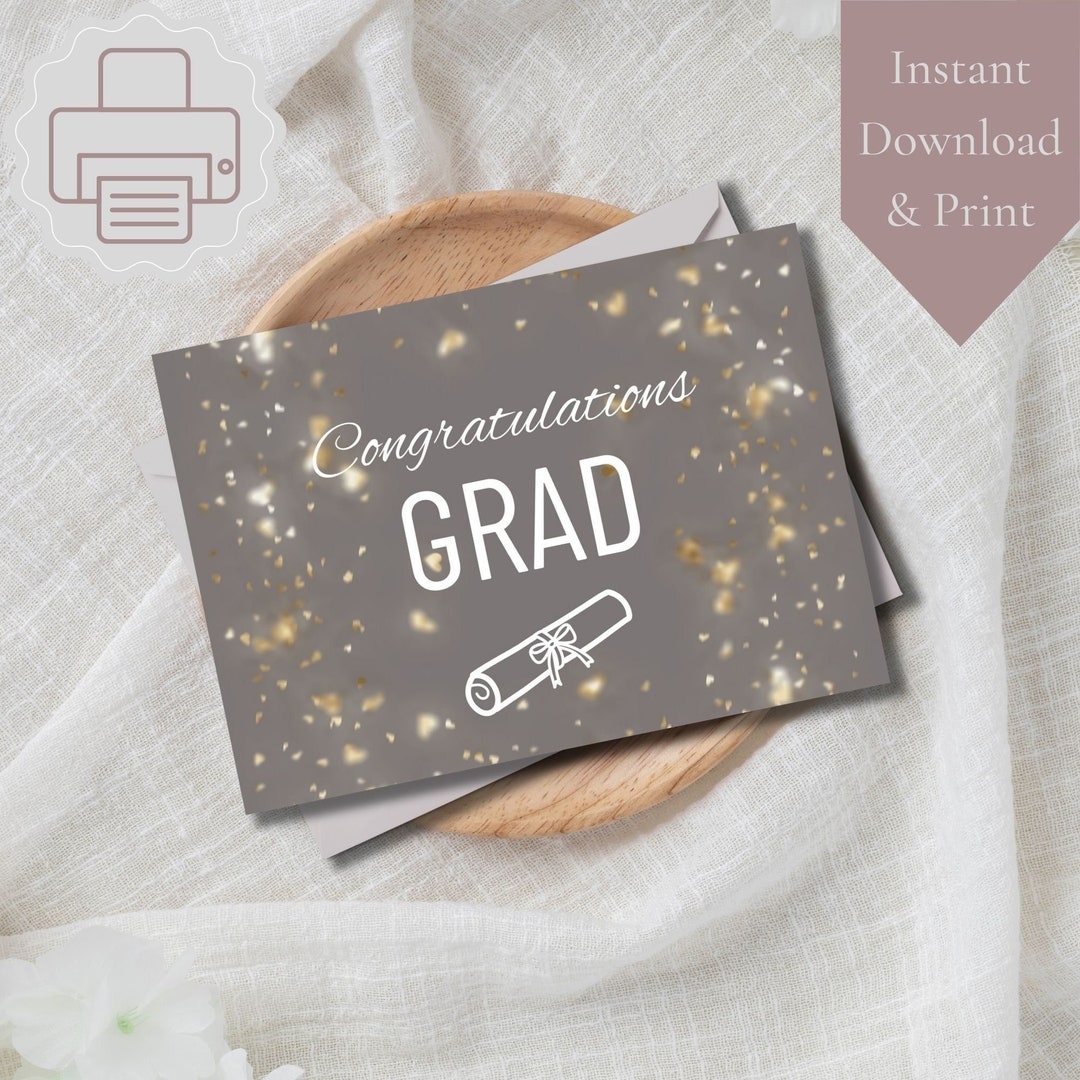 Graduation Printable Card Graduation Digital Card Congratulations 