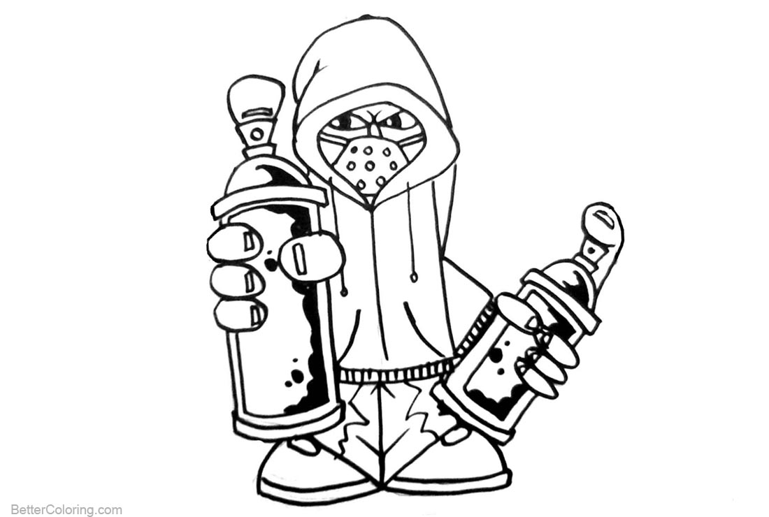 Graffiti Coloring Pages Black And White Free Printable Coloring Pages