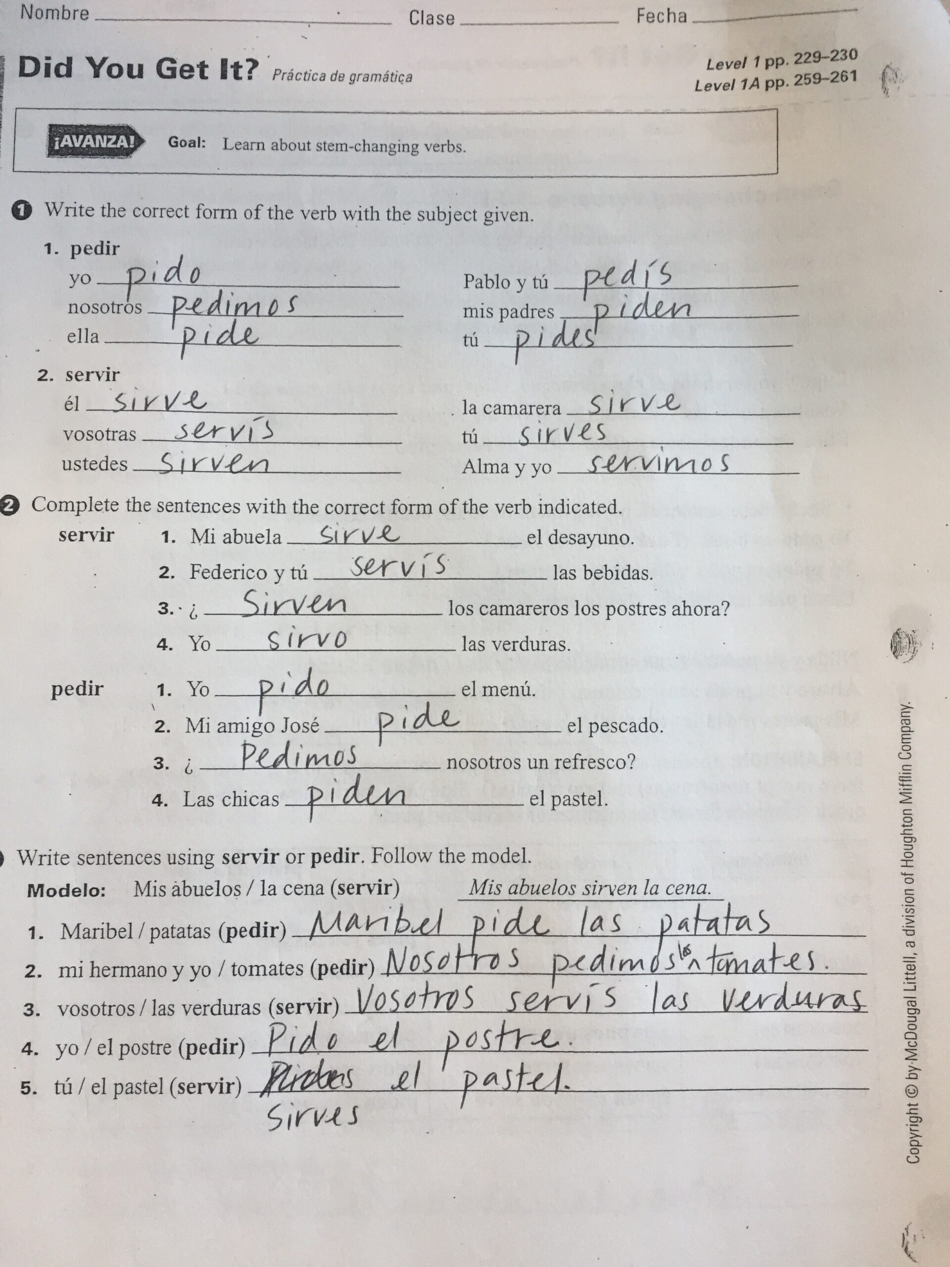 Gramatica A The Verb Gustar Worksheet Answers Dev onallcylinders