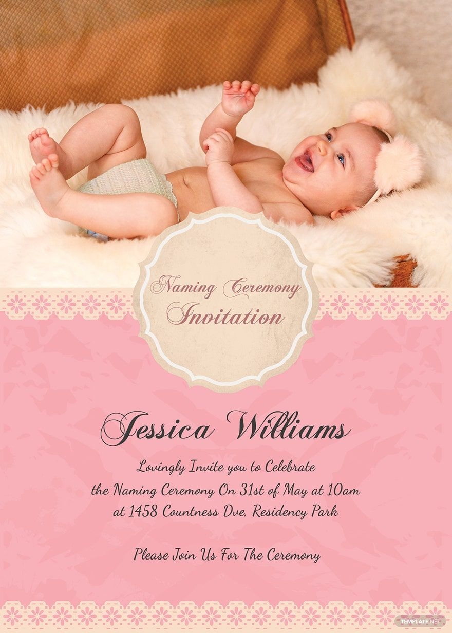 Grand Baby Name Ceremony Invitation Template Download In Word PSD