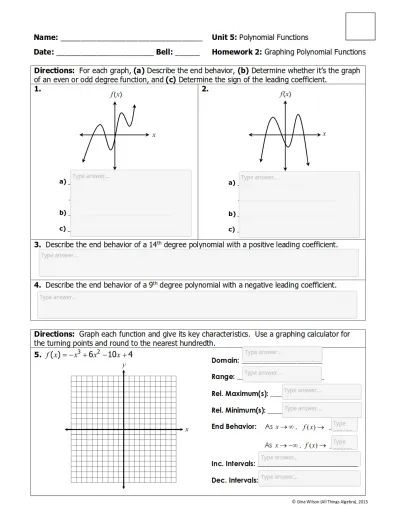 Graphing Polynomials In Factored Form Worksheets Library