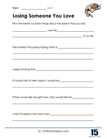 Grief Worksheets 15 Worksheets