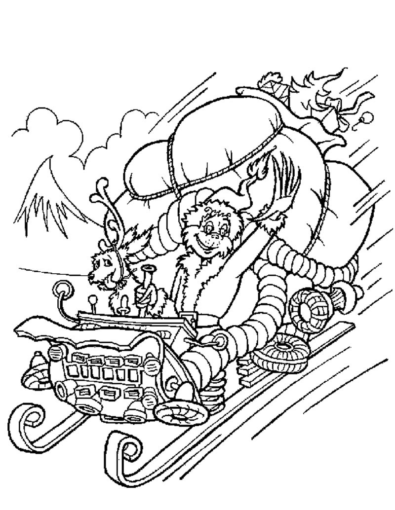 grinch coloring page free printable